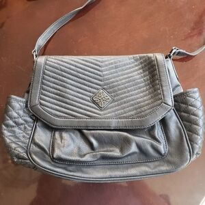 Retired Vera Wang Teal Pearl Forest Quilted Bag Purse Good Condition